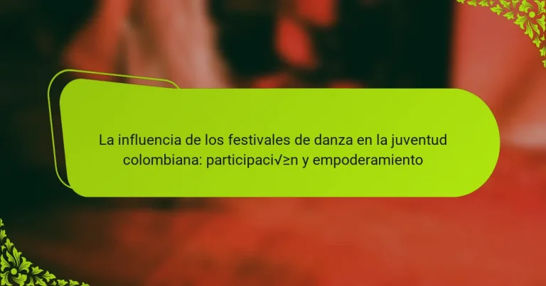 La influencia de los festivales de danza en la juventud colombiana: participación y empoderamiento
